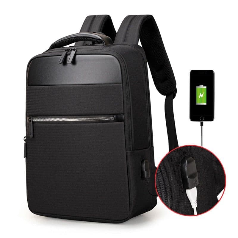 image-Mens Multifunction Waterproof Backpacks Large Capacity USB Charging