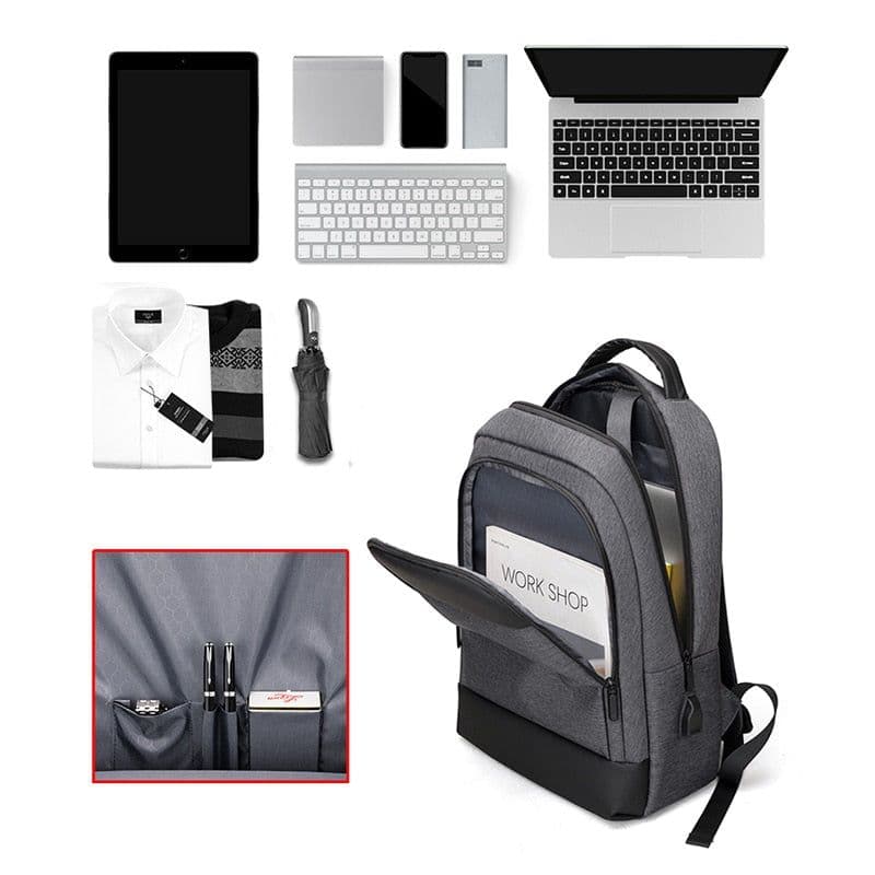 image-Multifunctional Business Waterproof Oxford Cloth Backpack for Laptop