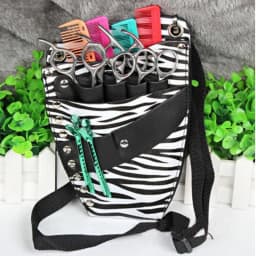 image-PU Leather Rivet Hair Scissor Bag Clips Bag Hairdressing Barber
