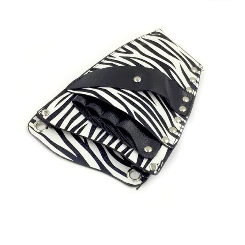 image-PU Leather Rivet Hair Scissor Bag Clips Bag Hairdressing Barber