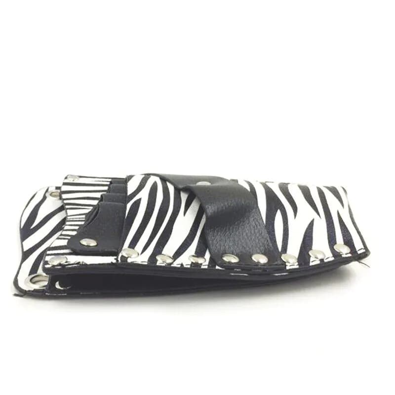 image-PU Leather Rivet Hair Scissor Bag Clips Bag Hairdressing Barber