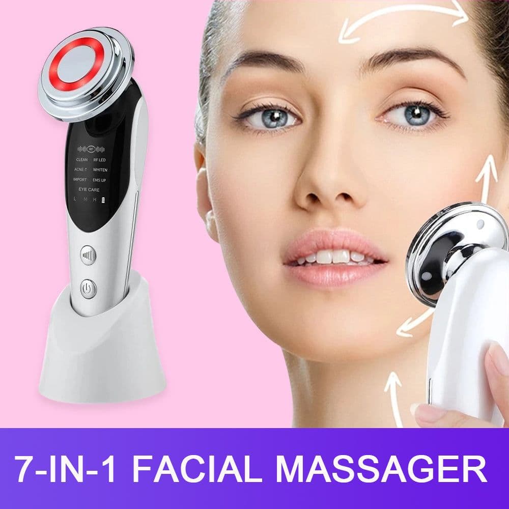 image-7-in-1 Facial Massager EMS Micro-current Color Light