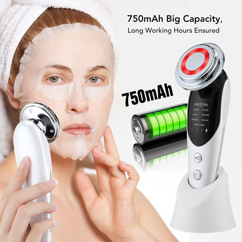 image-7-in-1 Facial Massager EMS Micro-current Color Light