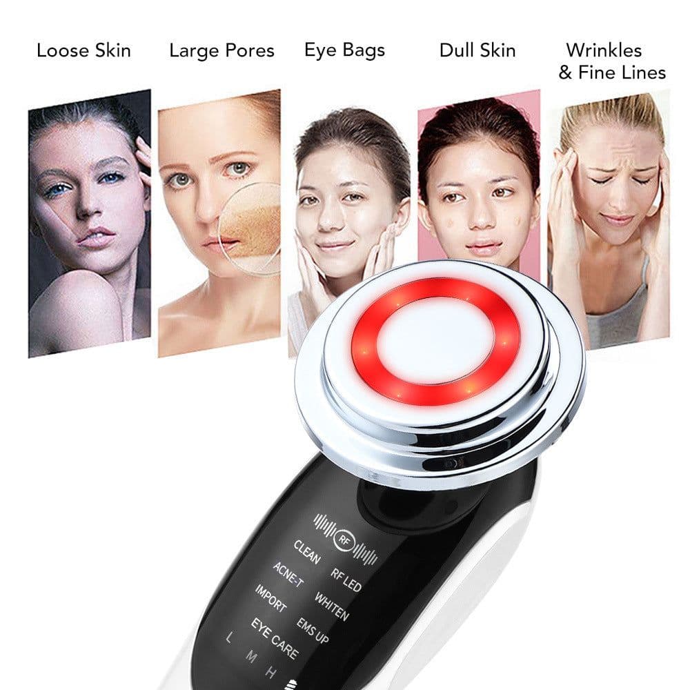 image-7-in-1 Facial Massager EMS Micro-current Color Light