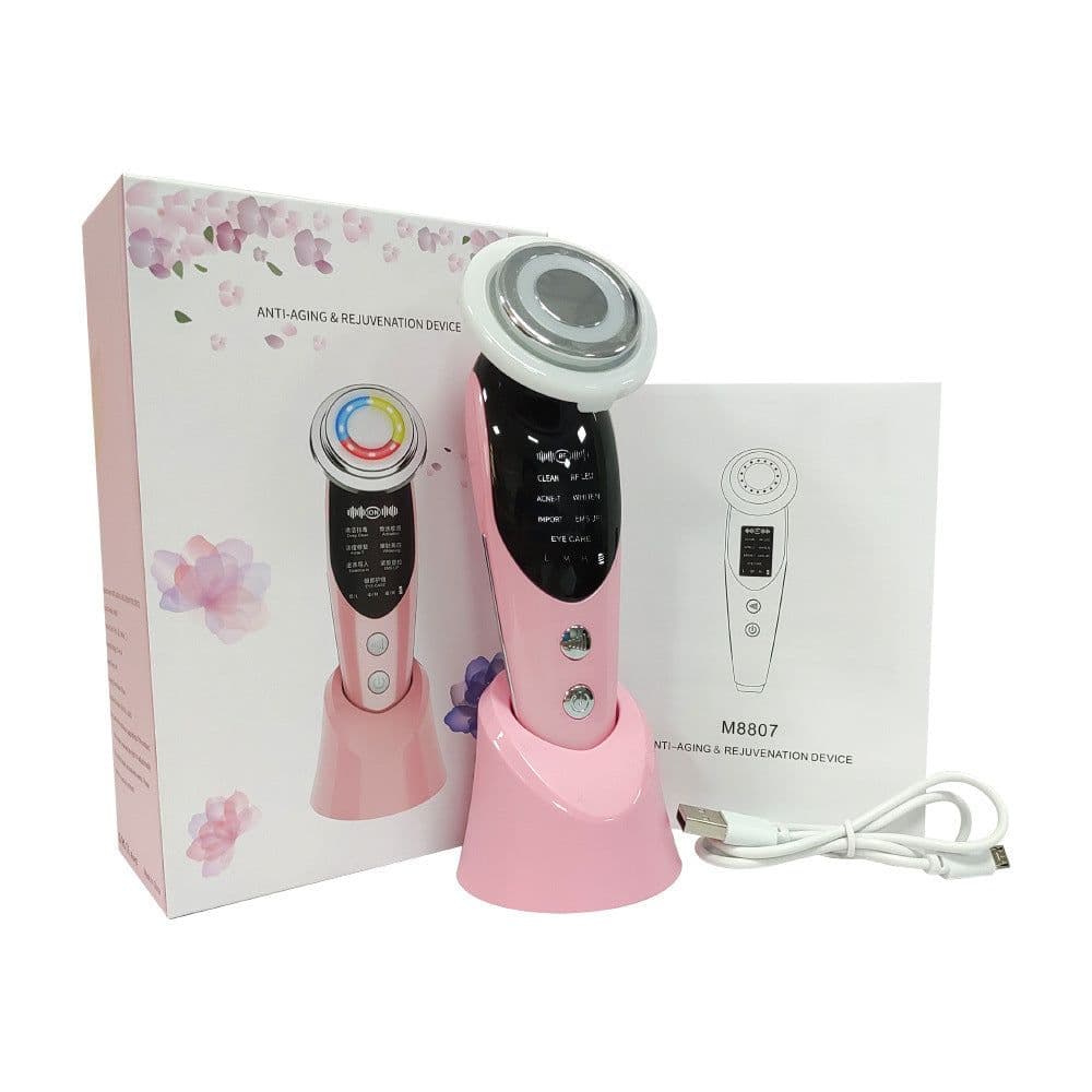 image-7-in-1 Facial Massager EMS Micro-current Color Light