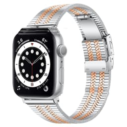 image-General High-grade Five-bead Back Buckle Steel Watch Belt