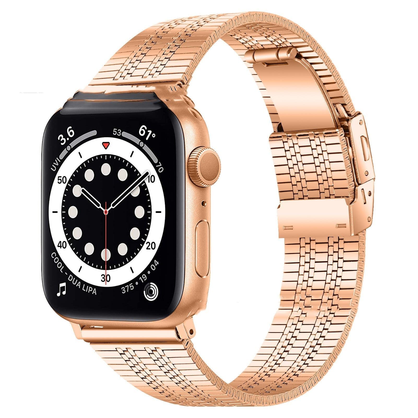 image-General High-grade Five-bead Back Buckle Steel Watch Belt