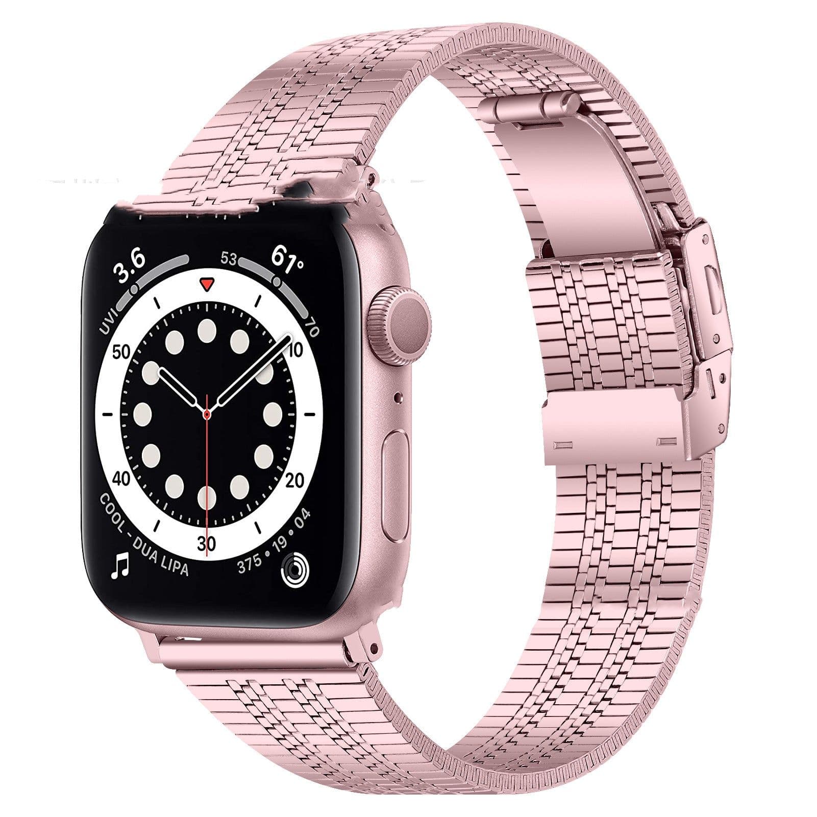 image-General High-grade Five-bead Back Buckle Steel Watch Belt