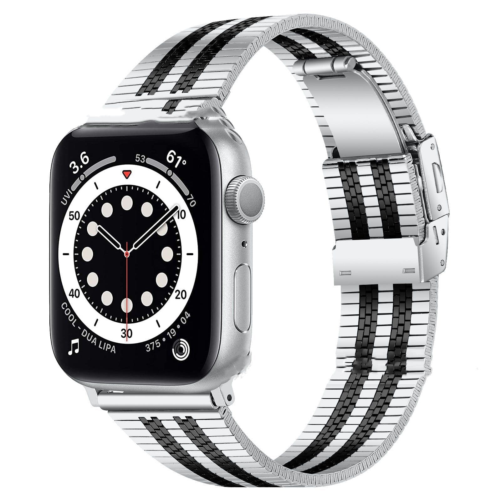 image-General High-grade Five-bead Back Buckle Steel Watch Belt