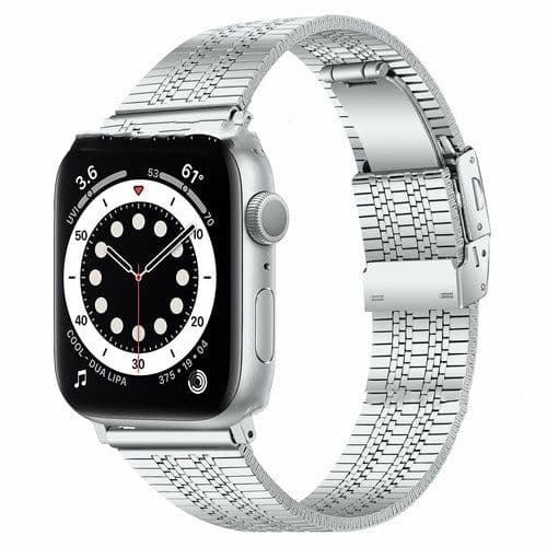 image-General High-grade Five-bead Back Buckle Steel Watch Belt
