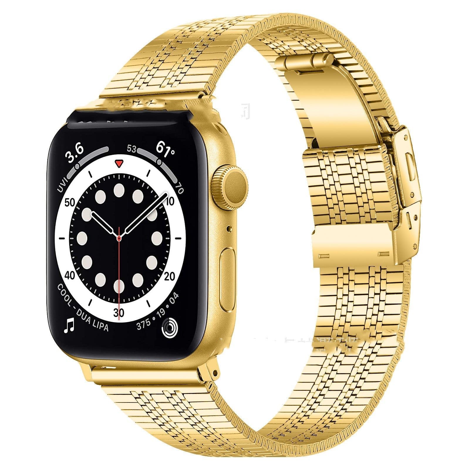 image-General High-grade Five-bead Back Buckle Steel Watch Belt