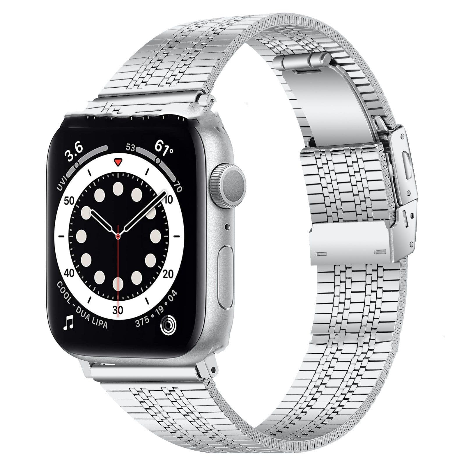 image-General High-grade Five-bead Back Buckle Steel Watch Belt