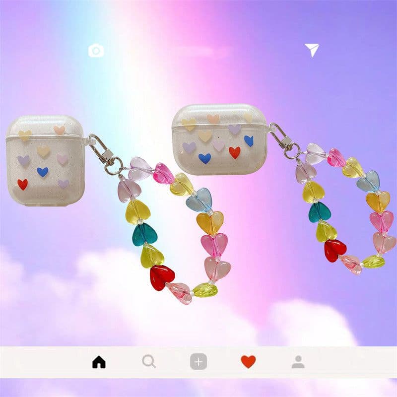 image-Color Love Chain Earphone Protective Case