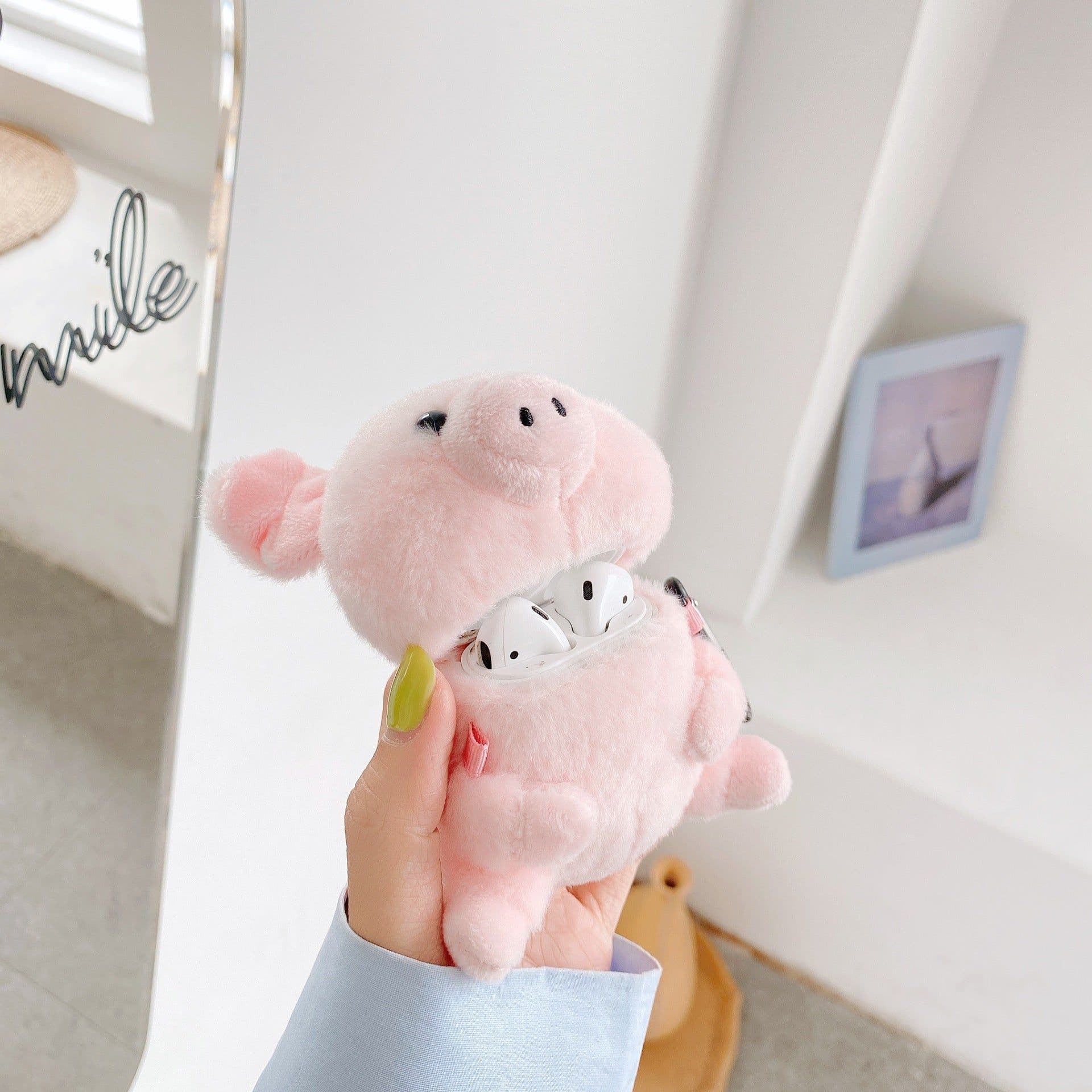 image-Wireless Bluetooth Cartoon Plush Earphone Case