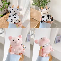 image-Wireless Bluetooth Cartoon Plush Earphone Case