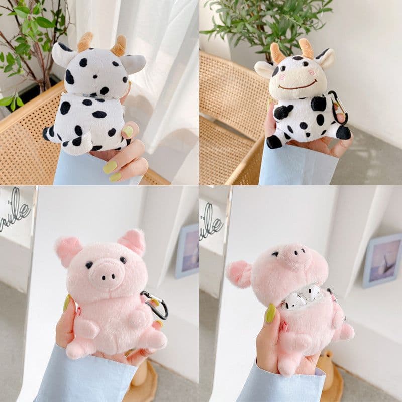 image-Wireless Bluetooth Cartoon Plush Earphone Case