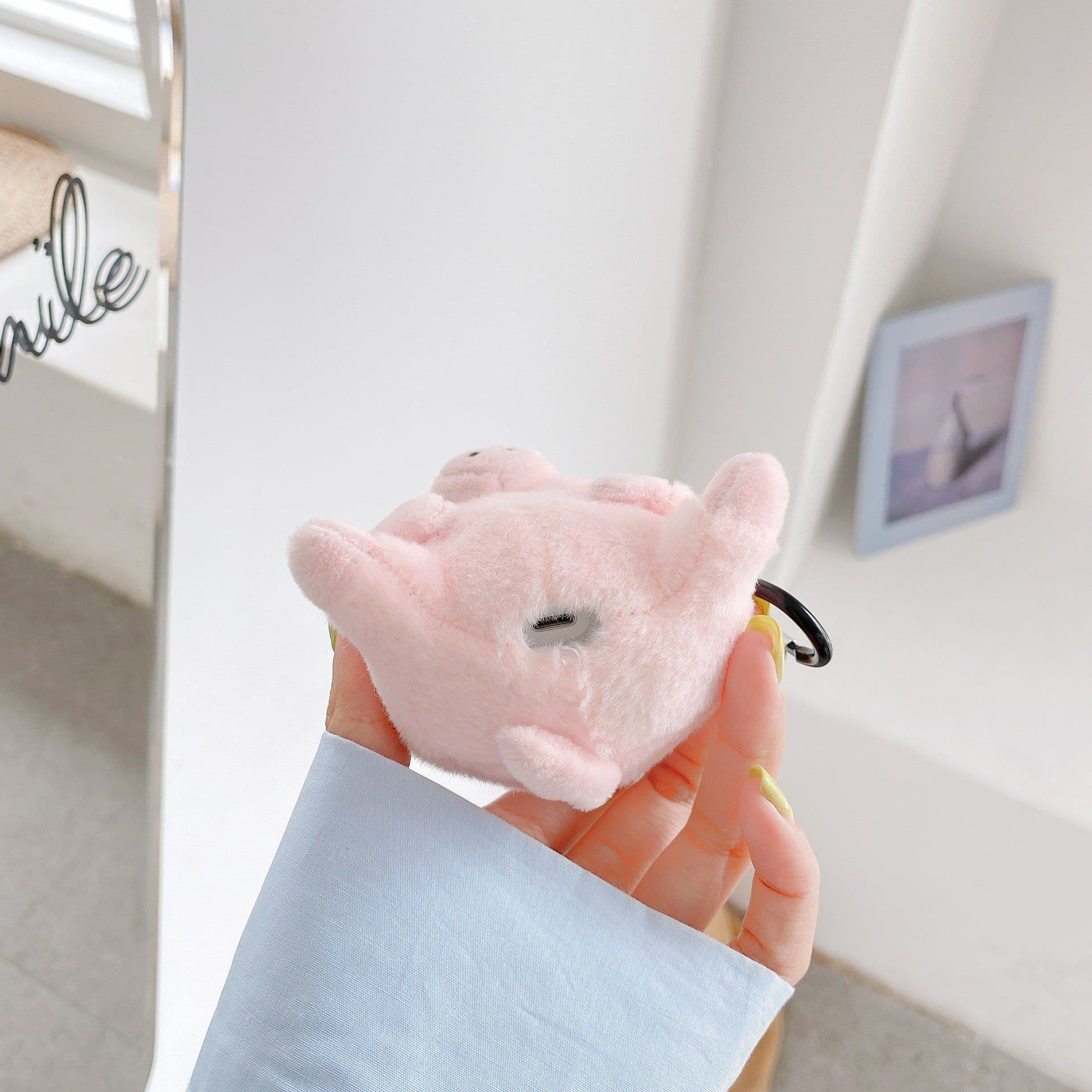 image-Wireless Bluetooth Cartoon Plush Earphone Case