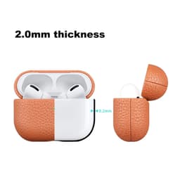 image-Lychee Leather Earphone Case Orange Fit