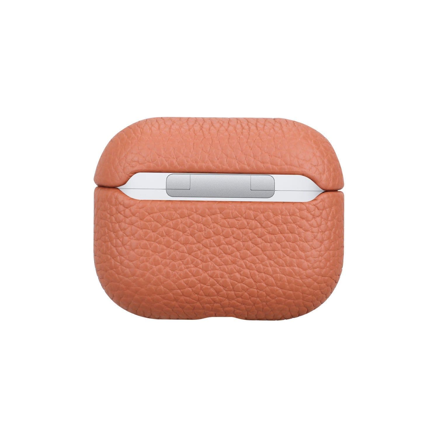 image-Lychee Leather Earphone Case Orange Fit
