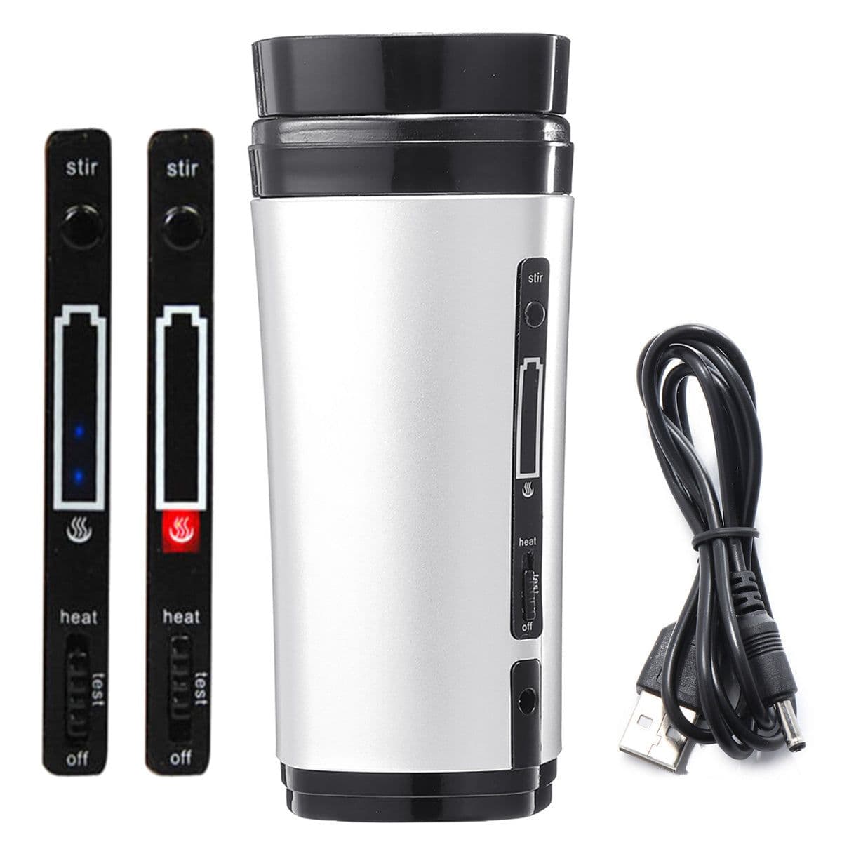 image-Auto Mixing Tea Coffee Cup Mug Warmer with Lid