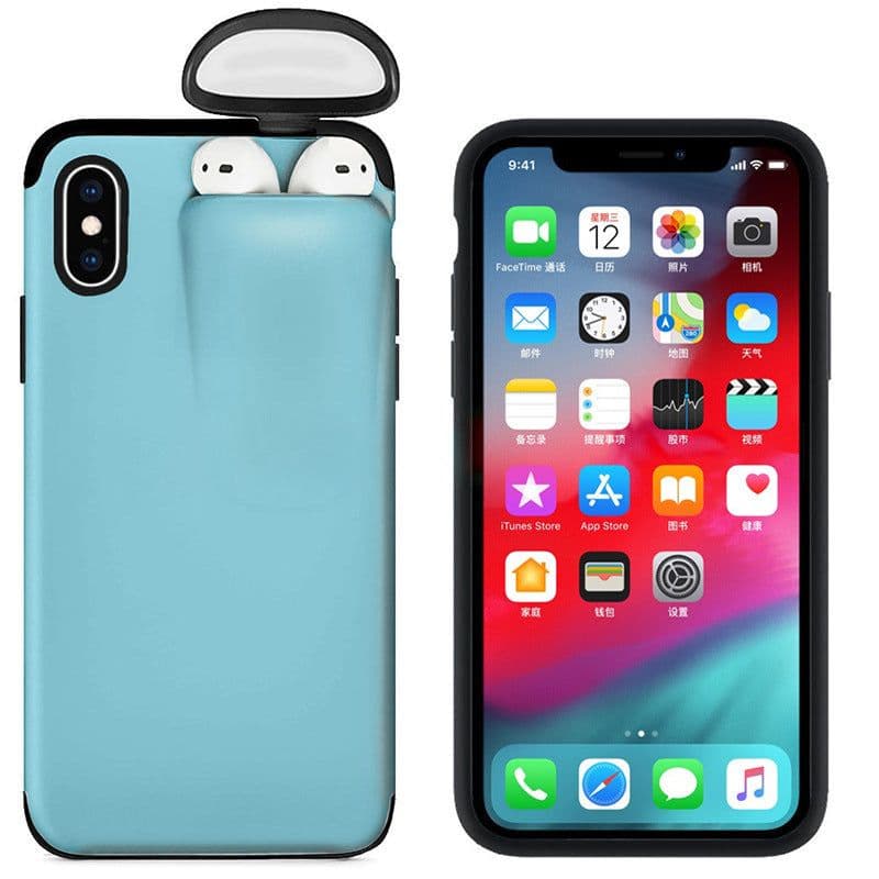 image-Compatible with Apple, Wireless Earphone Mobile Phone Case