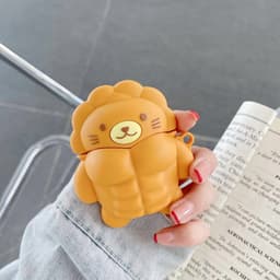 image-Muscle Bear Cartoon Silicone Earphone Case