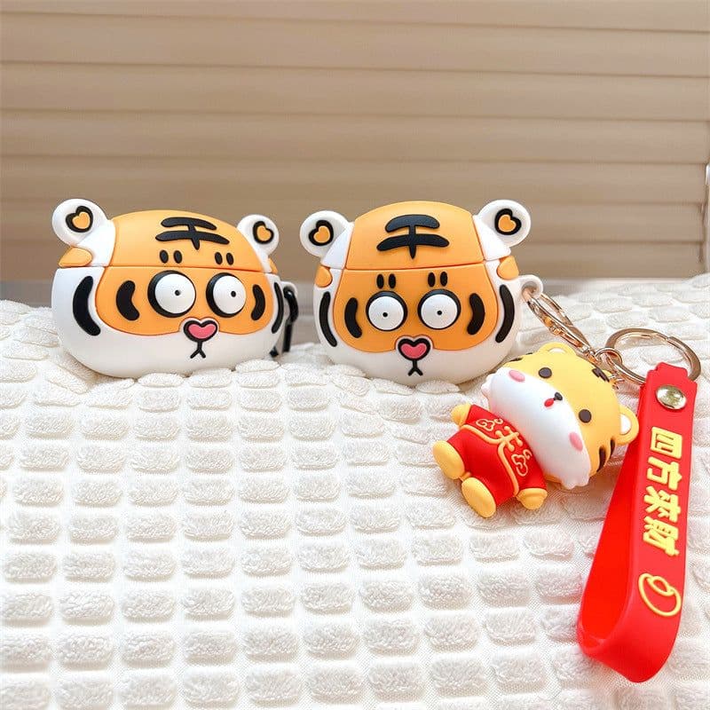 image-Tiger Wireless Earphone Cartoon Protective Case