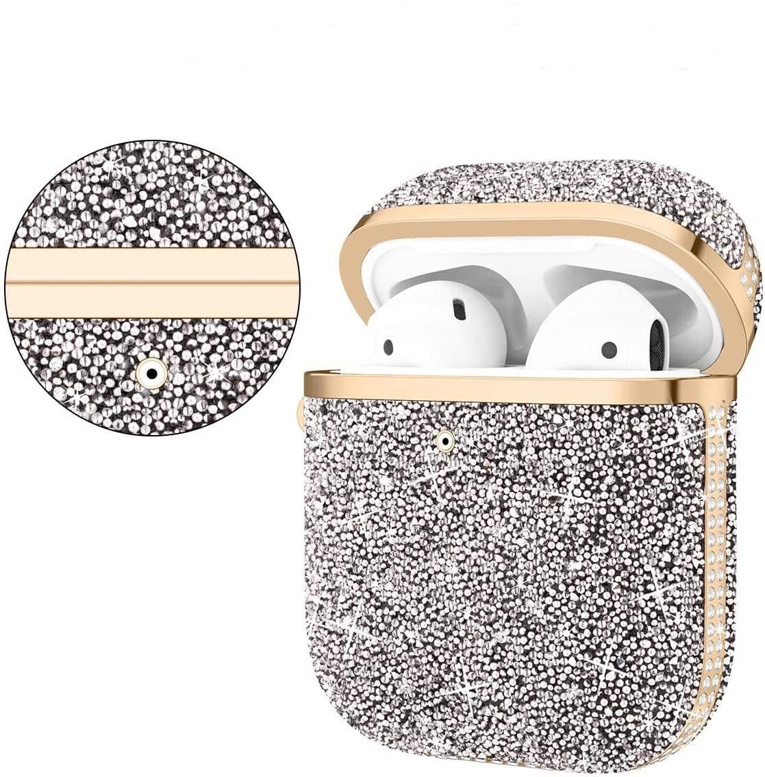 image-Soft Electroplating Fashion Star Diamond Earphone Sleeve