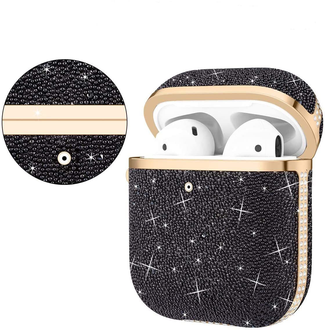 image-Soft Electroplating Fashion Star Diamond Earphone Sleeve