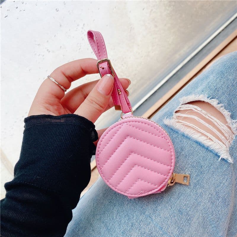 image-Bluetooth Headset Protective Case Zipper Leather