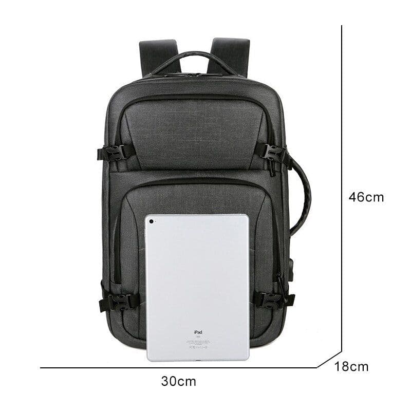 image-Mens Casual USB Charging Luxury Laptop Backpack Waterproof