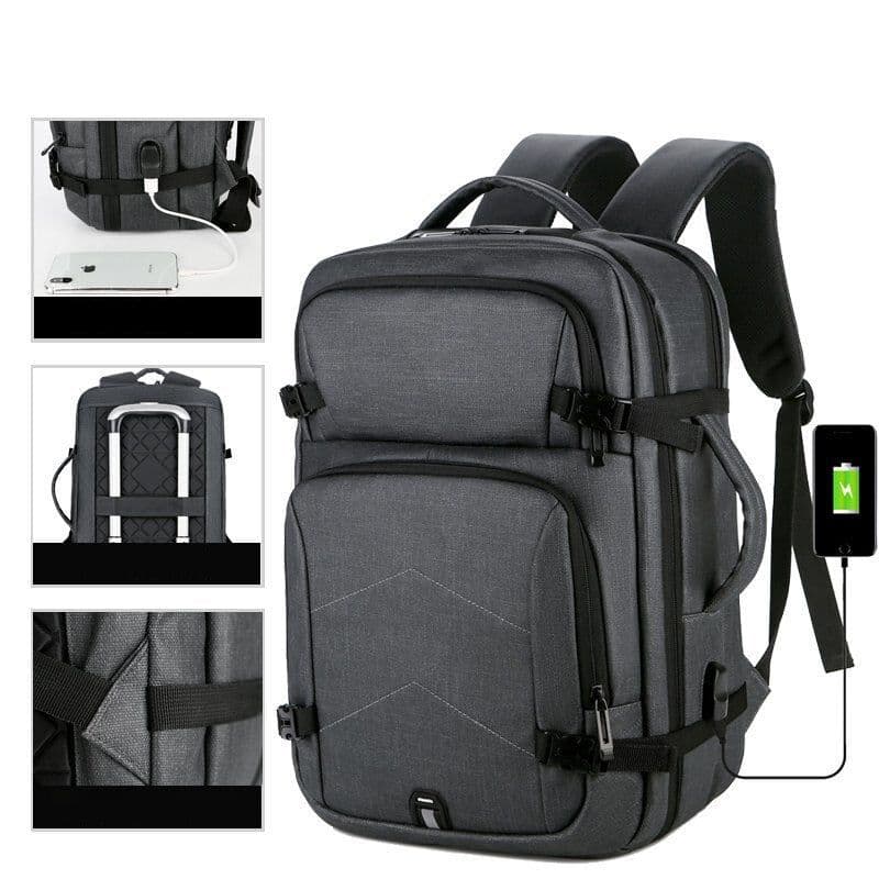 image-Mens Casual USB Charging Luxury Laptop Backpack Waterproof