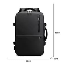 image-Man's Business Backpack High-Quality Nylon Notebook Backbag USB