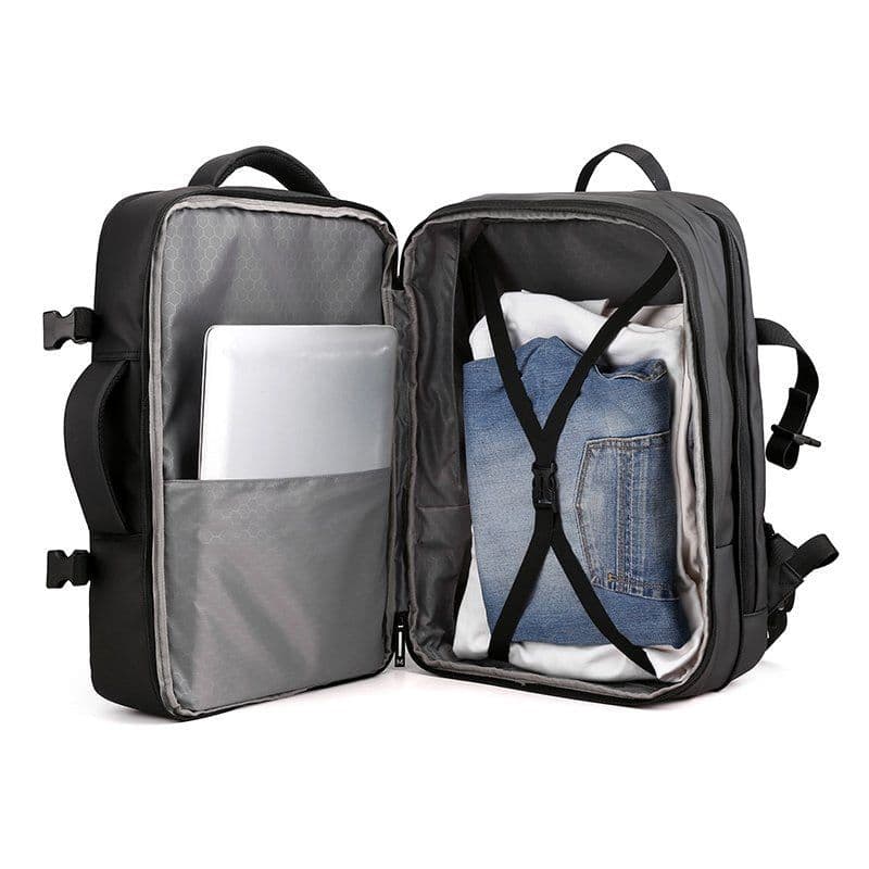 image-Man's Business Backpack High-Quality Nylon Notebook Backbag USB