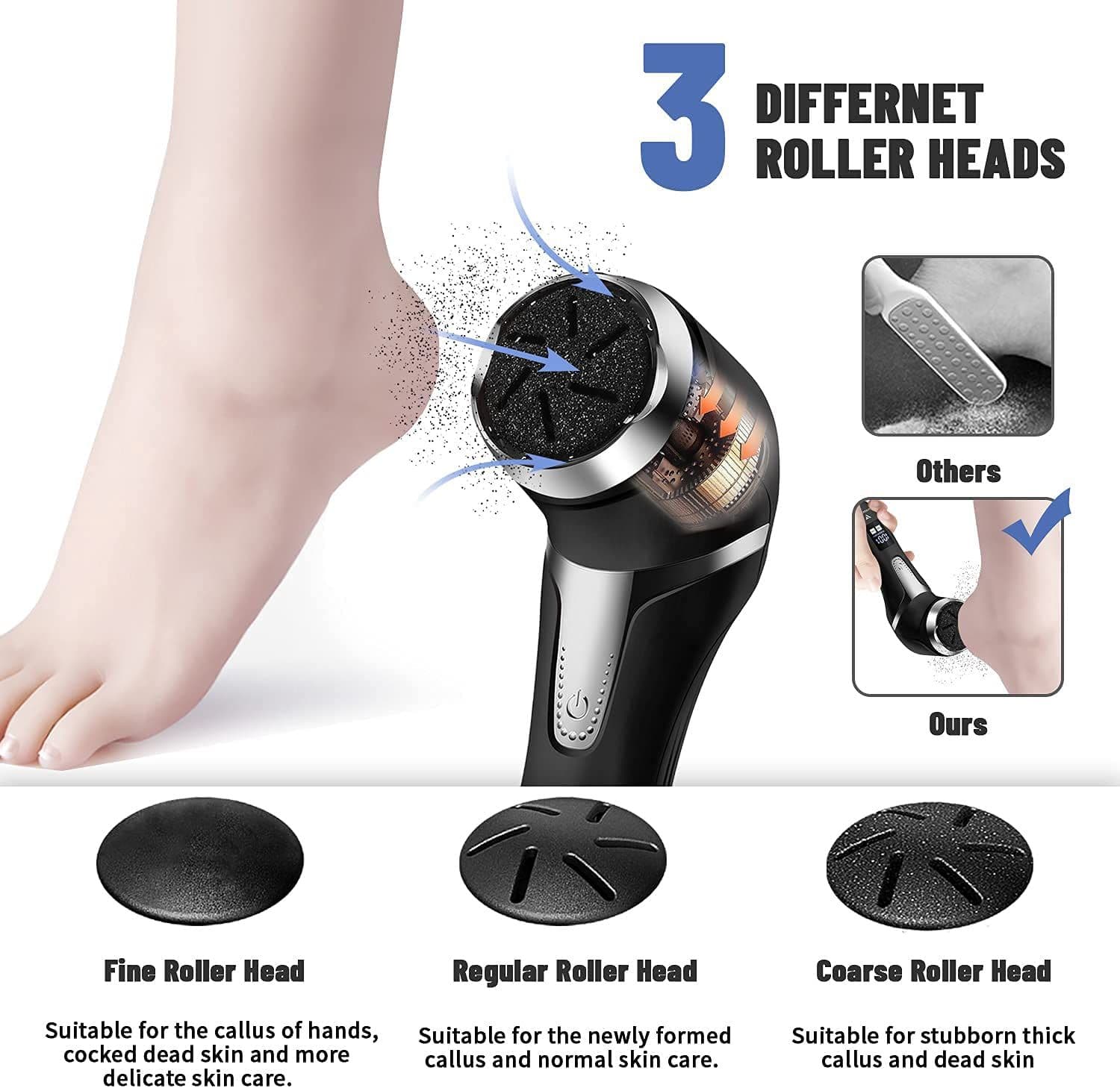 image-Rechargeable Electric Foot Rasp Electric Pedicure Foot Sander IPX7