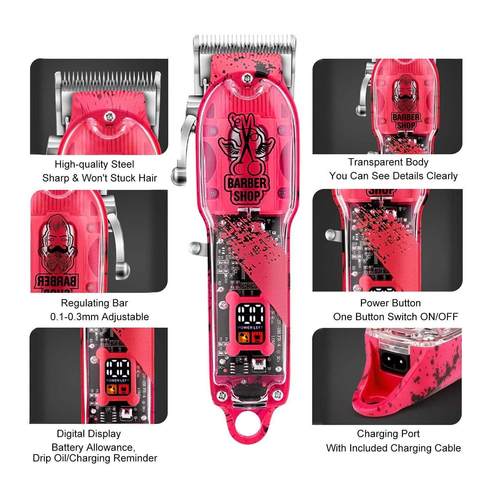 image-New Electric Hair Clippers Cordless Hair Trimmer Haircut Kit 16 Guide