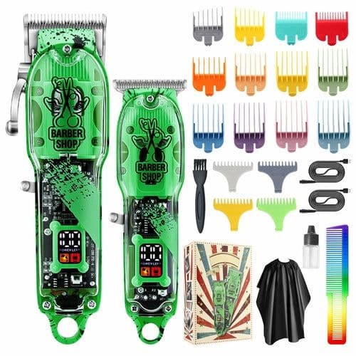 image-New Electric Hair Clippers Cordless Hair Trimmer Haircut Kit 16 Guide