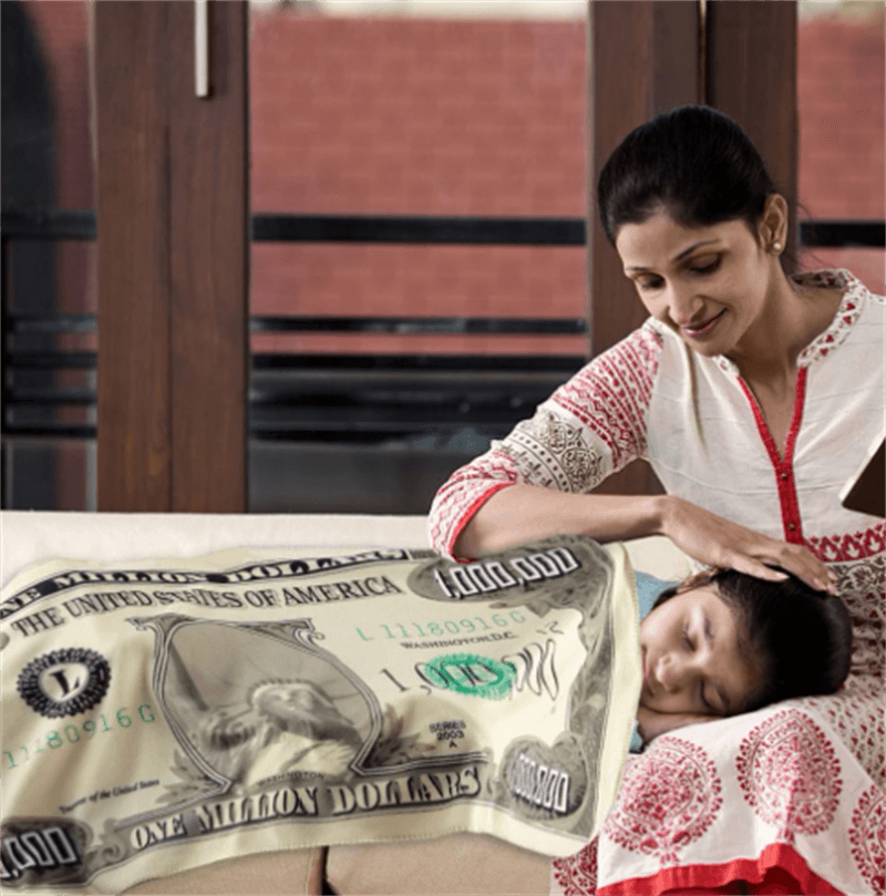 image-Million-dollar Novelty Blanket Flannel Funny Plush