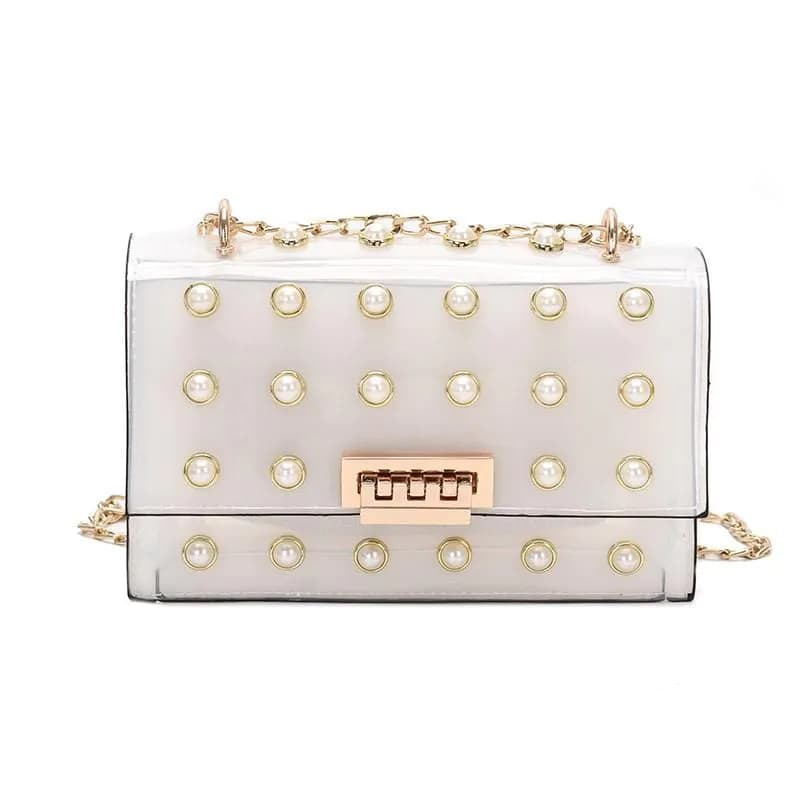 image-High Quality Women‘s Pearl Rivet Messenger Bag