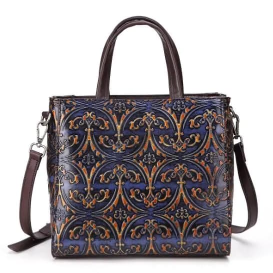 image-Retro-embossed Messenger Bag For Ladies And Women