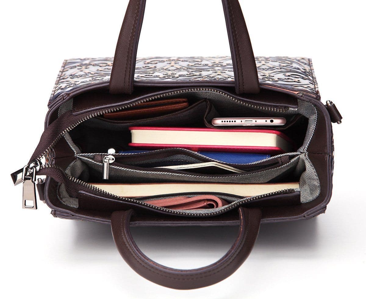 image-Retro-embossed Messenger Bag For Ladies And Women
