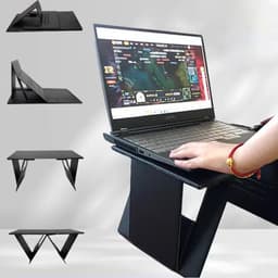 image-Foldable Laptop Desk Portable Adjustable Mini Laptop Stand Desk For
