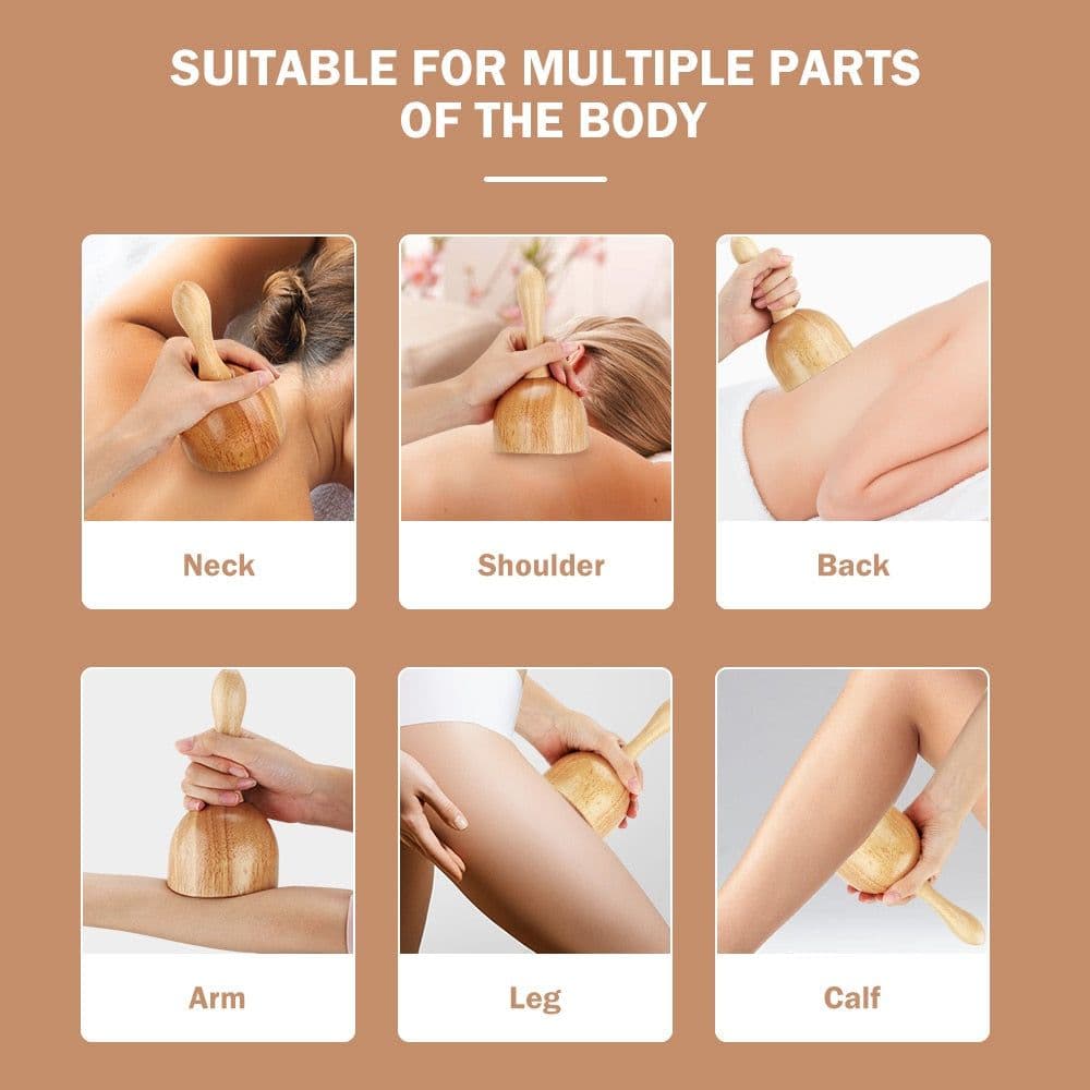 image-1pc Wooden Massage Cup Wood Massage Tools hand massager for Full-Body