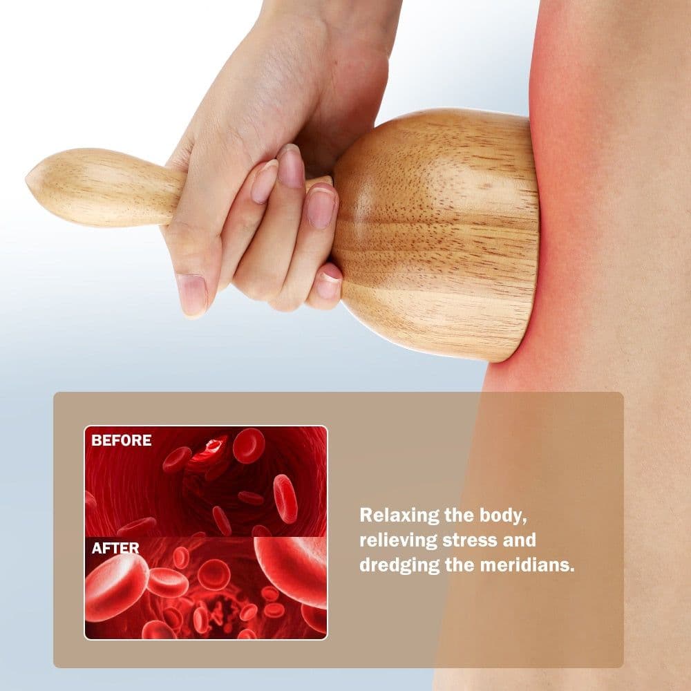 image-1pc Wooden Massage Cup Wood Massage Tools hand massager for Full-Body