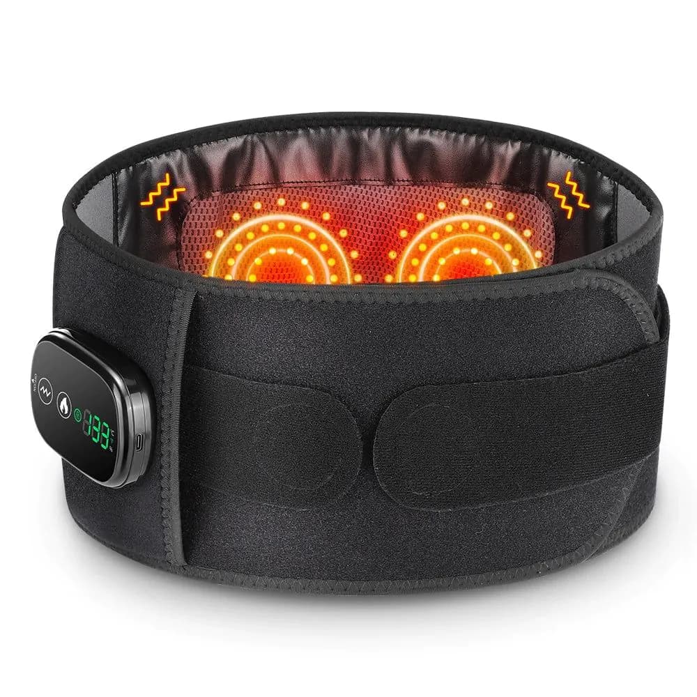 image-Electric Heating Waist Massager Vibration Hot Compress Lumbar Brace