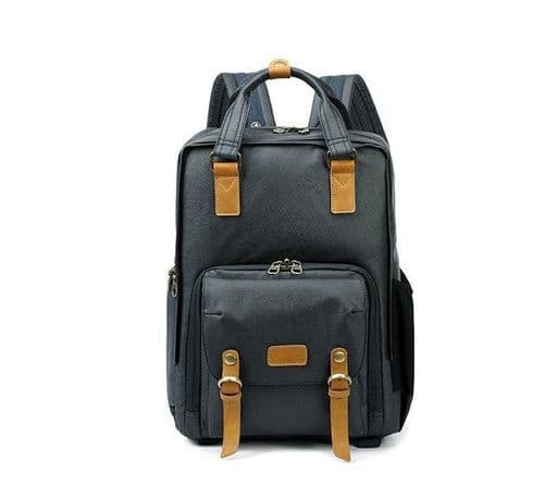 image-Professional Simple Light Canvas Fashion Camera Backpack