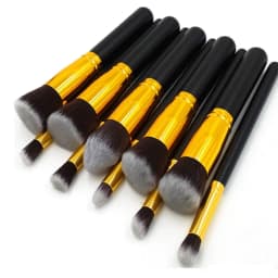 image-10Pcs Black Makeup Brushes Set Powder Face Blush Foundation Contour