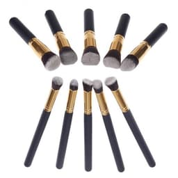 image-10Pcs Black Makeup Brushes Set Powder Face Blush Foundation Contour