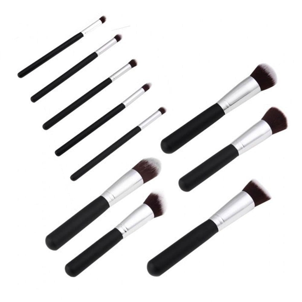image-10Pcs Black Makeup Brushes Set Powder Face Blush Foundation Contour