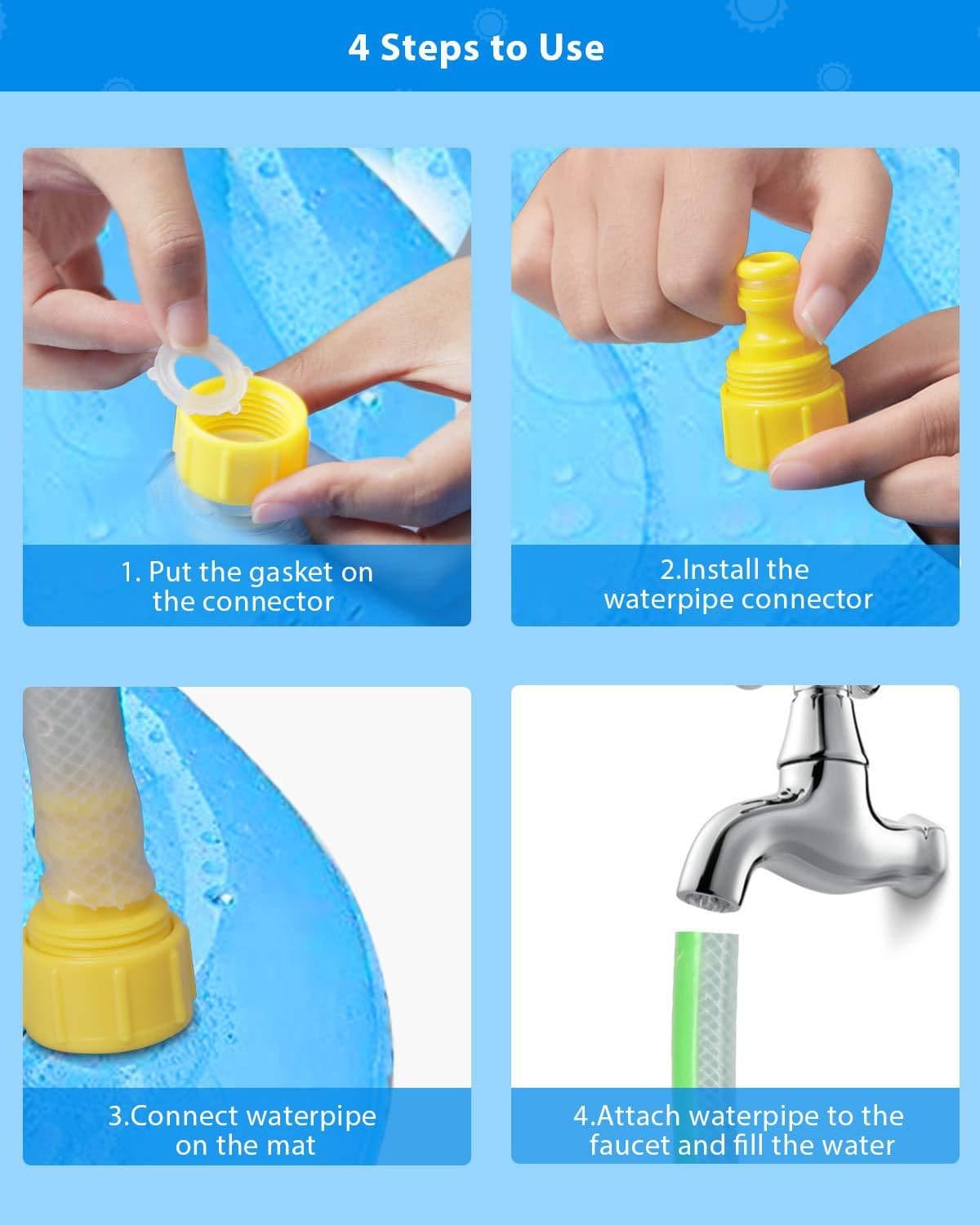 image-Durable Kid's Water Spray Pool Mat Splash Sprinkle Play Mat